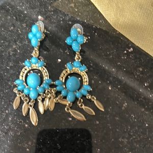 Elegant Turquoise and Gold Dangle Earrings